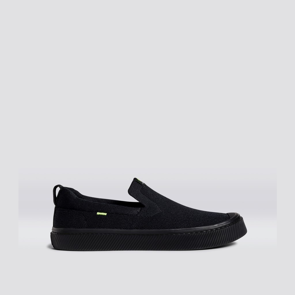 IBI Slip-On Cariuma Low Top Bamboo Weave Knit Noir Homme | QBJ-9094788